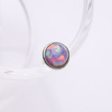 Detail View 1 of 14 Karat White Gold OneFit Threadless Bezel Fire Opal Top Part-Purple Opal