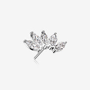 14 Karat White Gold OneFit Threadless Brilliant Marquise Sparkle Flower Top Part