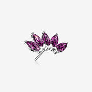 14 Karat White Gold OneFit Threadless Brilliant Marquise Sparkle Flower Top Part