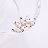 Detail View 1 of 14 Karat Gold OneFit Threadless Brilliant Marquise Sparkle Flower Top Part-Clear Gem