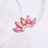Detail View 1 of 14 Karat Gold OneFit Threadless Brilliant Marquise Fire Opal Flower Top Part-Pink Opal