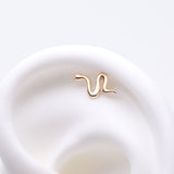 Detail View 1 of 14 Karat Gold OneFit Threadless Slithering Snake Top Part