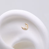 Detail View 1 of 14 Karat Gold OneFit Threadless Hollow Diamond Crescent Moon Top Part