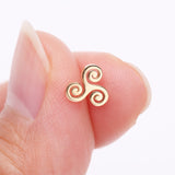 Detail View 2 of 14 Karat Gold OneFit Threadless Triskelion Celtic Symbol Top Part 