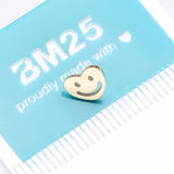 Detail View 3 of 14 Karat Gold OneFit Threadless Happy Smiley Face Heart Top Part