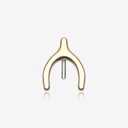 14 Karat Gold OneFit Threadless Wishbone Charm Top Part