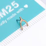 Detail View 4 of 14 Karat Gold OneFit Threadless Wishbone Charm Top Part