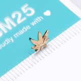 Detail View 4 of 14 Karat Gold OneFit Threadless Cannabis Pot Leaf Top Part