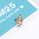 Detail View 4 of 14 Karat Gold OneFit Threadless Enchanted Teardrop Fire Opal Sparkle Top Part-White Opal