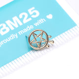 Detail View 3 of 14 Karat Gold OneFit Threadless Dripping Pentagram Top Part