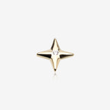 14 Karat Gold OneFit Threadless Starburst Sparkle Top Part