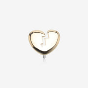 14 Karat Gold OneFit Threadless Broken Heart Top Part