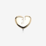 14 Karat Gold OneFit Threadless Broken Heart Top Part