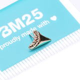 Detail View 3 of 14 Karat Gold OneFit Threadless Megalodon Shark Tooth Top Part