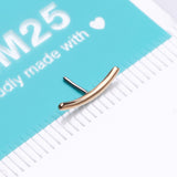 Detail View 4 of 14 Karat Gold OneFit Threadless Simple Curved Bar Top Part