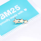 Detail View 3 of 14 Karat Gold OneFit Threadless Triple Shooting Star Top Part