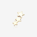 14 Karat Gold OneFit Threadless Triple Shooting Star Top Part