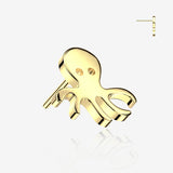 14 Karat Gold OneFit Threadless Adorable Octopus Top Part