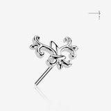 14 Karat White Gold OneFit Threadless Fleur De Lis Top Part