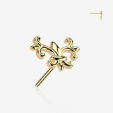 14 Karat Gold OneFit Threadless Fleur De Lis Top Part