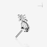 14 Karat White Gold OneFit Threadless Juicy Pineapple Top Part