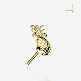 14 Karat Gold OneFit Threadless Juicy Pineapple Top Part