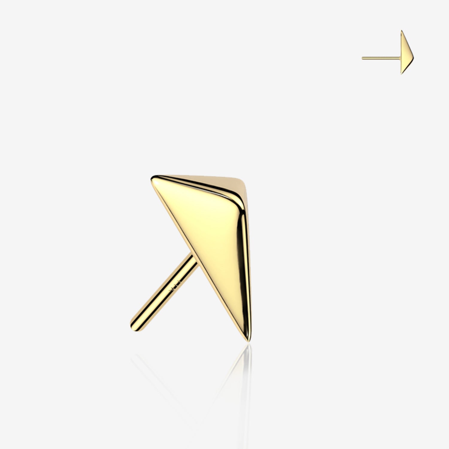 Triangular Prism Gold 14 Karat Gold OneFit Threadless Prism Triangle Top Part - BM25.com