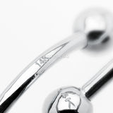 Detail View 3 of 14 Karat White Gold Prong Set Fire Opal Fishtail Nose Ring-Blue