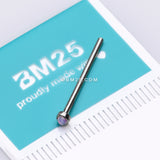 Detail View 2 of 14 Karat White Gold Bezel Set Fire Opal Fishtail Nose Ring-Purple