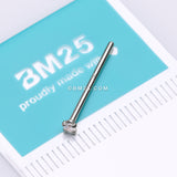 Detail View 2 of 14 Karat White Gold Prong Set Sparkle 16mm Fishtail Nose Ring-Clear Gem