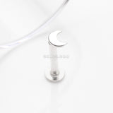 Detail View 1 of 14 Karat White Gold OneFit Threadless Flat Crescent Moon Top Flat Back Stud Labret