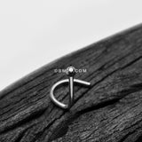 Detail View 1 of 14 Karat White Gold Solid Ball Top Nose Screw Ring