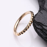 Detail View 1 of 14 Karat Gold Pyramid Studded Geometric Seamless Clicker Hoop Ring