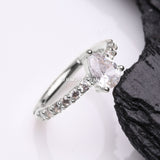 Detail View 1 of 14 Karat White Gold Teardrop Solitaire Sparkle Multi-Gem Seamless Clicker Hoop Ring-Clear Gem