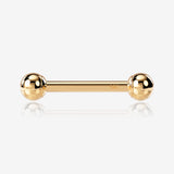 14 Karat Gold Internally Threaded Ball Ends Basic Straight Barbell