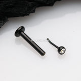 Detail View 2 of Blackline Basic Gem Ball Top Threadless Push-In Steel Labret-Clear Gem