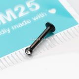Detail View 3 of Blackline Basic Gem Ball Top Threadless Push-In Steel Labret-Clear Gem