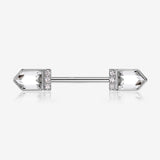 A Pair of Majestic Sparkle Point Nipple Barbell-Black