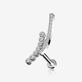 Curvature Sparkle Lined Internally Threaded Labret
