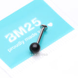 Detail View 3 of Black Agate Stone Ball Top Steel Flat Back Stud Labret