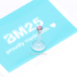 Fire Opal Sparkle Top Bio-Flex Push-In Labret-Pink