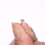 Detail View 2 of Bali Beads Sparkle Steel L-Shaped Nose Ring-Clear Gem
