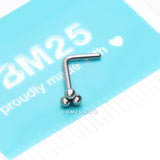 Detail View 3 of Bali Beads Trinity Steel L-Shaped Nose Ring