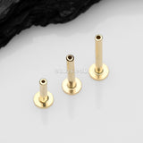 Detail View 1 of 14 Karat Gold OneFit Threadless Flat Back Stud Labret Bar Part