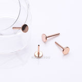 Detail View 1 of Implant Grade Titanium OneFit Threadless Rose Gold 4mm Base Flat Back Stud Labret Bar Part