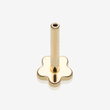 Implant Grade Titanium OneFit Threadless Golden Flower Base Flat Back Stud Labret Bar Part