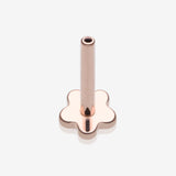 Implant Grade Titanium OneFit Threadless Rose Gold Flower Base Flat Back Stud Labret Bar Part