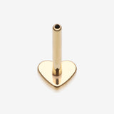 Implant Grade Titanium OneFit Threadless Golden Heart Base Flat Back Stud Labret Bar Part