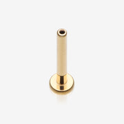 Implant Grade Titanium OneFit Threadless Golden Flat Back Stud Labret Bar Part