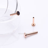 Detail View 1 of Implant Grade Titanium OneFit Threadless Rose Gold Flat Back Stud Labret Bar Part